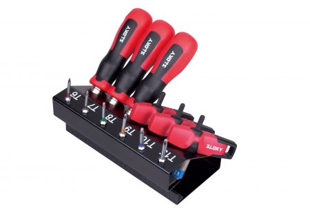 Work Station Torque Screwdriver - Handy Set Sloky torque screwdriver with bits of Hex, Torx and Torx Plus for different Nm torque adapters.
User friendly for CNC cutting tool of machining, turning and milling.